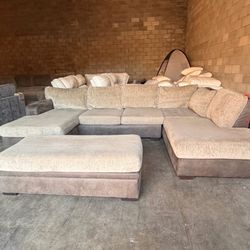 Sectional Sofa With Storage Ottoman 
