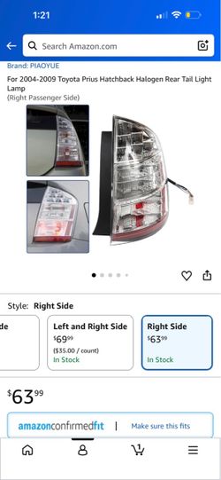 Toyota prius (right side tail lamp)