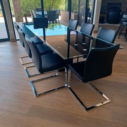 Glass Dining Room Set (Seats 8).