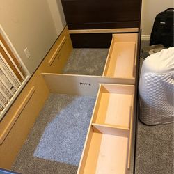 Twin bed with mattress