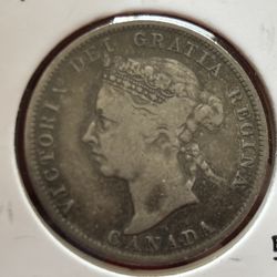 25 cents 1892. Antique Coin Of Canada 