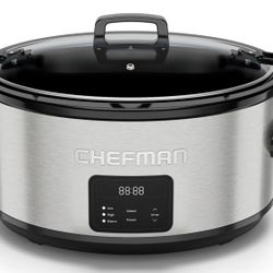 Chefman 7-qt. Programmable Slow Cooker/ Crockpot with Locking Lid - NEW