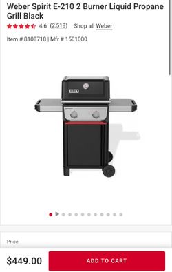 Weber Spirit E-210 2 Burner Liquid Propane