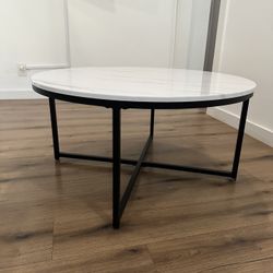 Round Faux Marble Table 