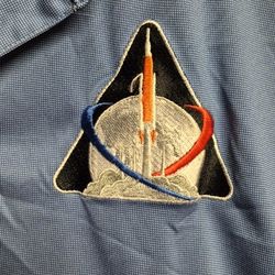 Vansport Blue Polo Shirt with ARTEMIS 1 Mission Rocket Patch