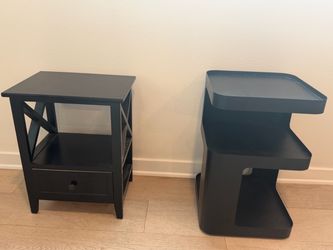 2 black side tables $75