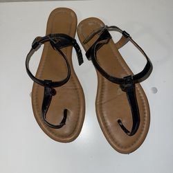 Bcbgeneration, Women’s Black Strap Buckle Sandals,  Size 8 In Fair Condition