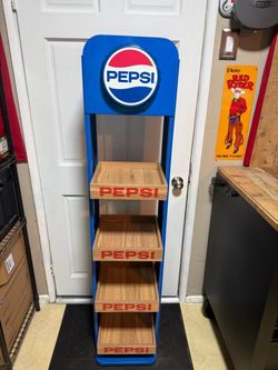 Vintage Pepsi Cola Bottle Store Display Shelf Man Cave