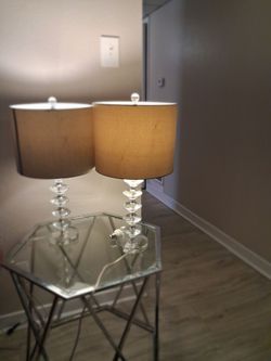 2 crystal table lamps