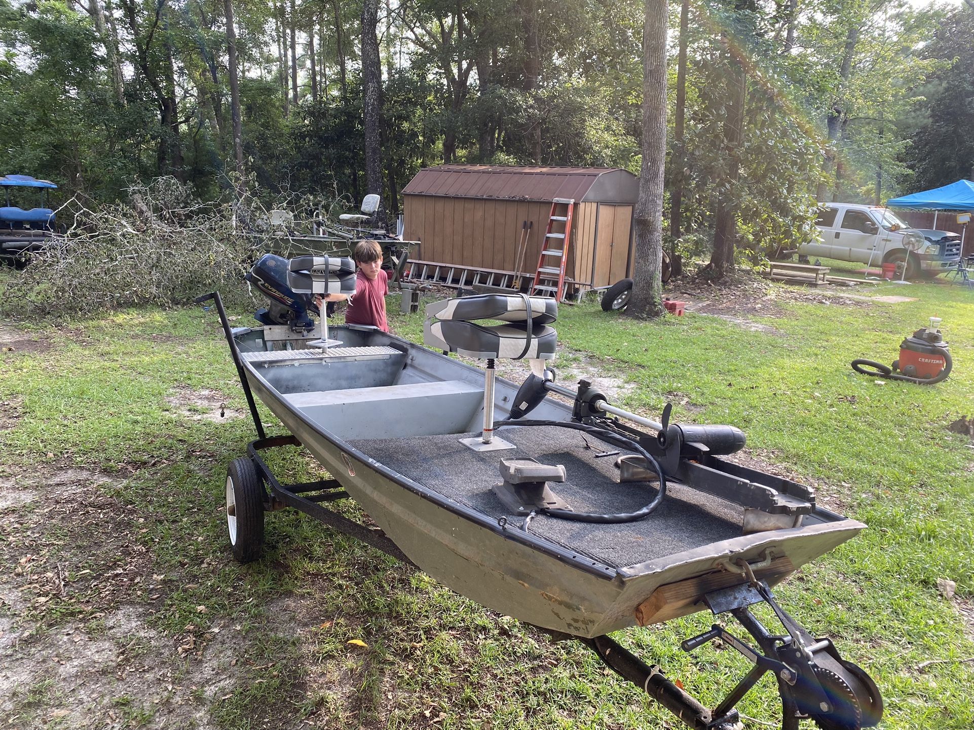 14ft John Boat With 6.0hp 4 Stroke Motor 