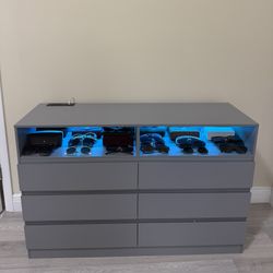 Neon Chest Vanity Desk and Mirror