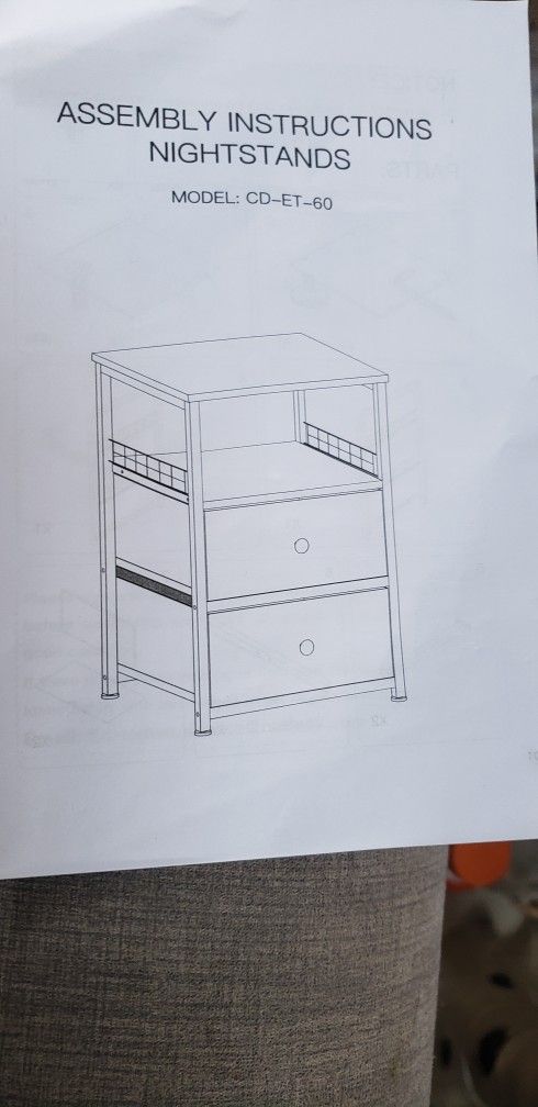 Nightstand, Bedside Table with Fabric Drawers and Open Wood Shelf Storage, Industrial Bed Side Table, Night Stand for Bedroom, Living Room, D