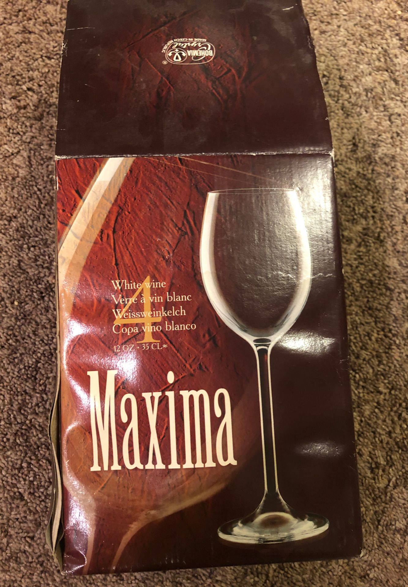 4 Crystal Wine Glasses 12oz