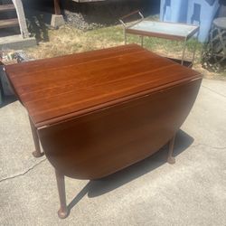 Antique Solid Cherry Wood Dining Table 
