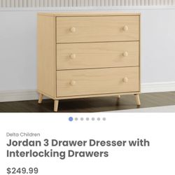 New Natural 3 Drawer Dresser/ Boho Dresser/ Modern Dresser 
