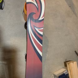 K2 snowboard, with flow bindings and fusion boots