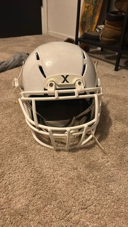 X white football helmet