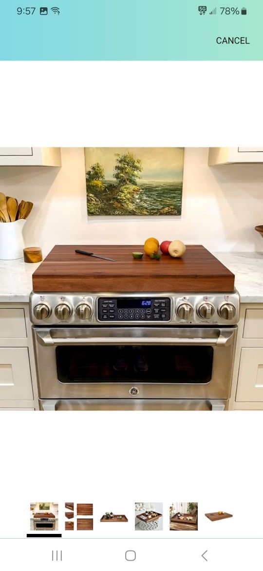 Beautiful Stove Cover Wood With Handles New In Box Pick Up In Pomona $55