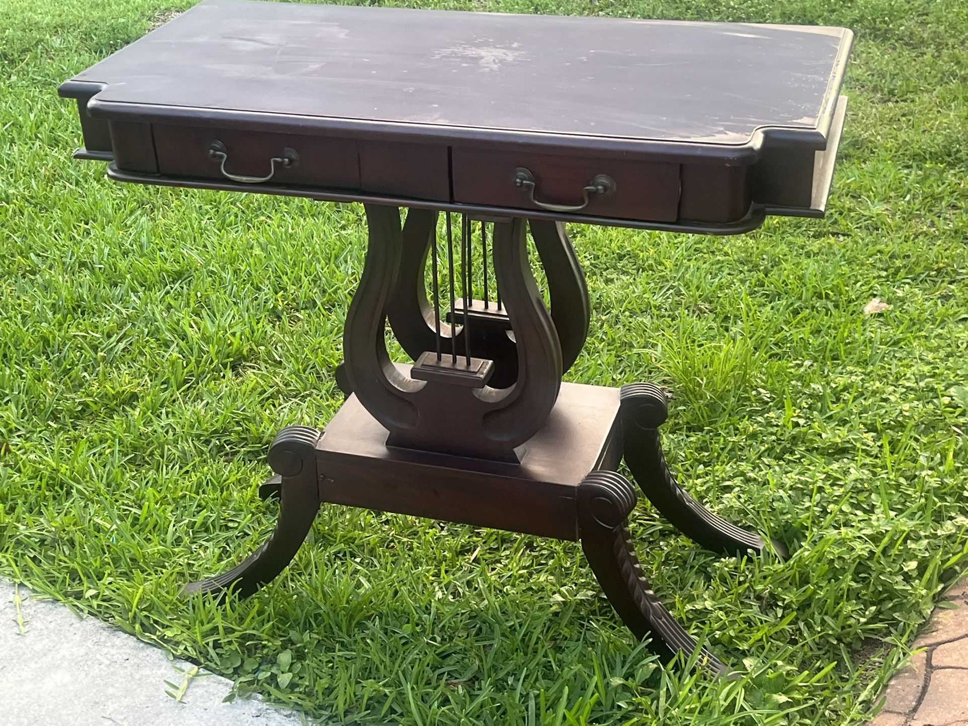 antique mahogany wood Victorian hall entry table