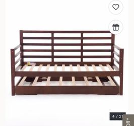 Solid Wood Daybed With Pop-Up Trundle