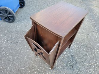 Wooden Magazine Rack Side Table