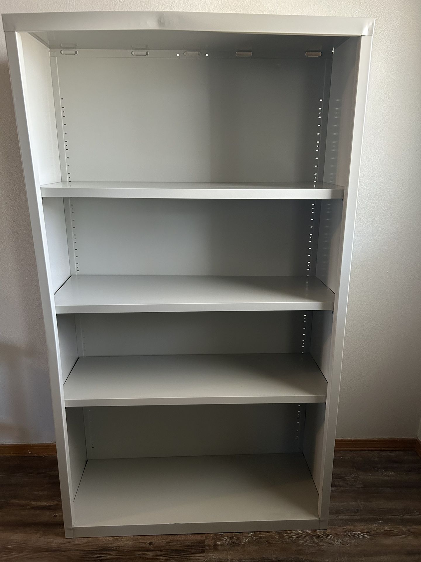 Hirsh 4 Shelf Metal Bookcase in Light Gray