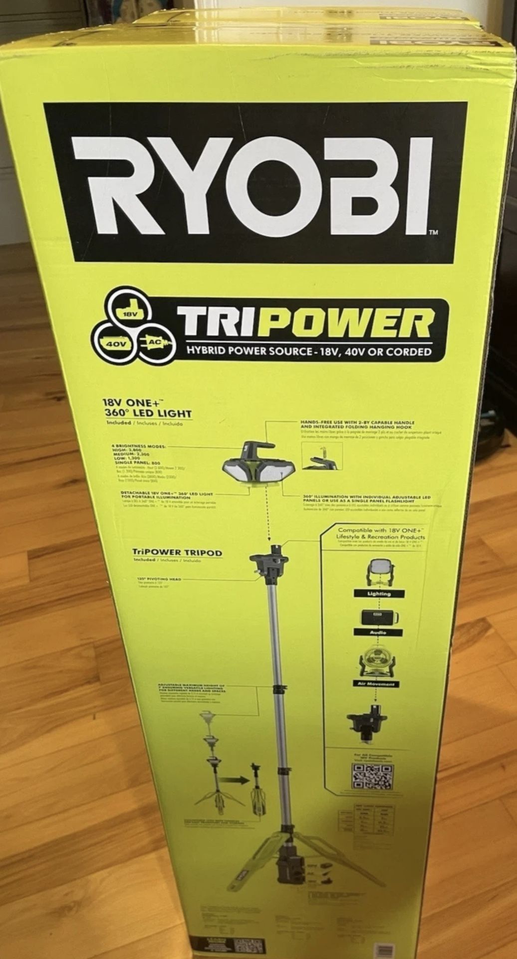RYOBI Only) Hybrid Tri-Power Tripod Light (Tool  only )