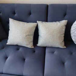 Jeweled silver accent pillows