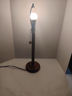 Mid century modern teak table lamp