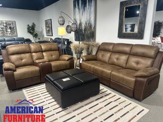 Brown Sofa & Loveseat