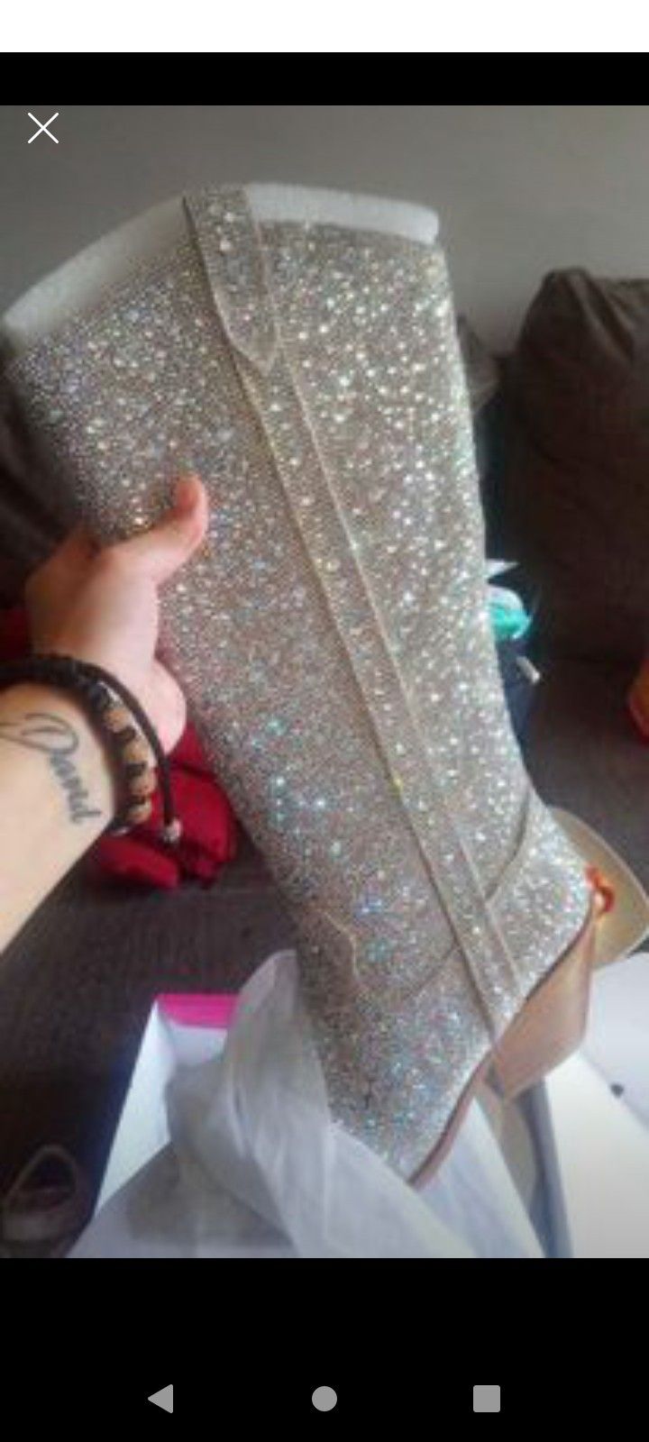 Rhinestone Clear Boots 