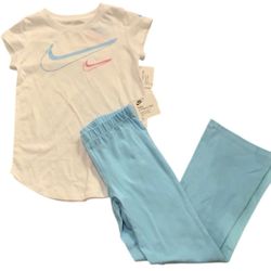 Nike 2 piece Set Girls Tee and Pants Set Sz 6