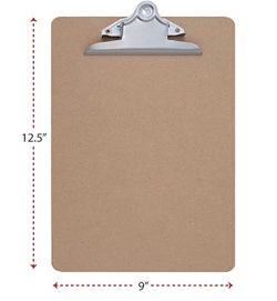 20 Clipboards Standard A4 Letter Size, 9x12.5 inch with Metal Clip