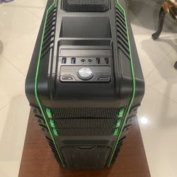 DIYPC Skyline-06-WG Black/Green Dual USB 3.0 ATX Full Tower Gaming Computer Case With 5 X 120mm Green Fans, Hot Swap Docking