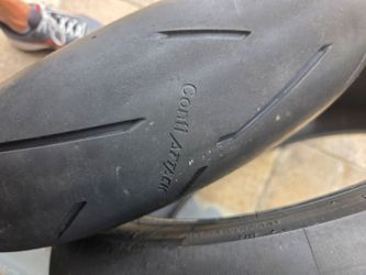 Continental attack 2 motorcycle tires.
