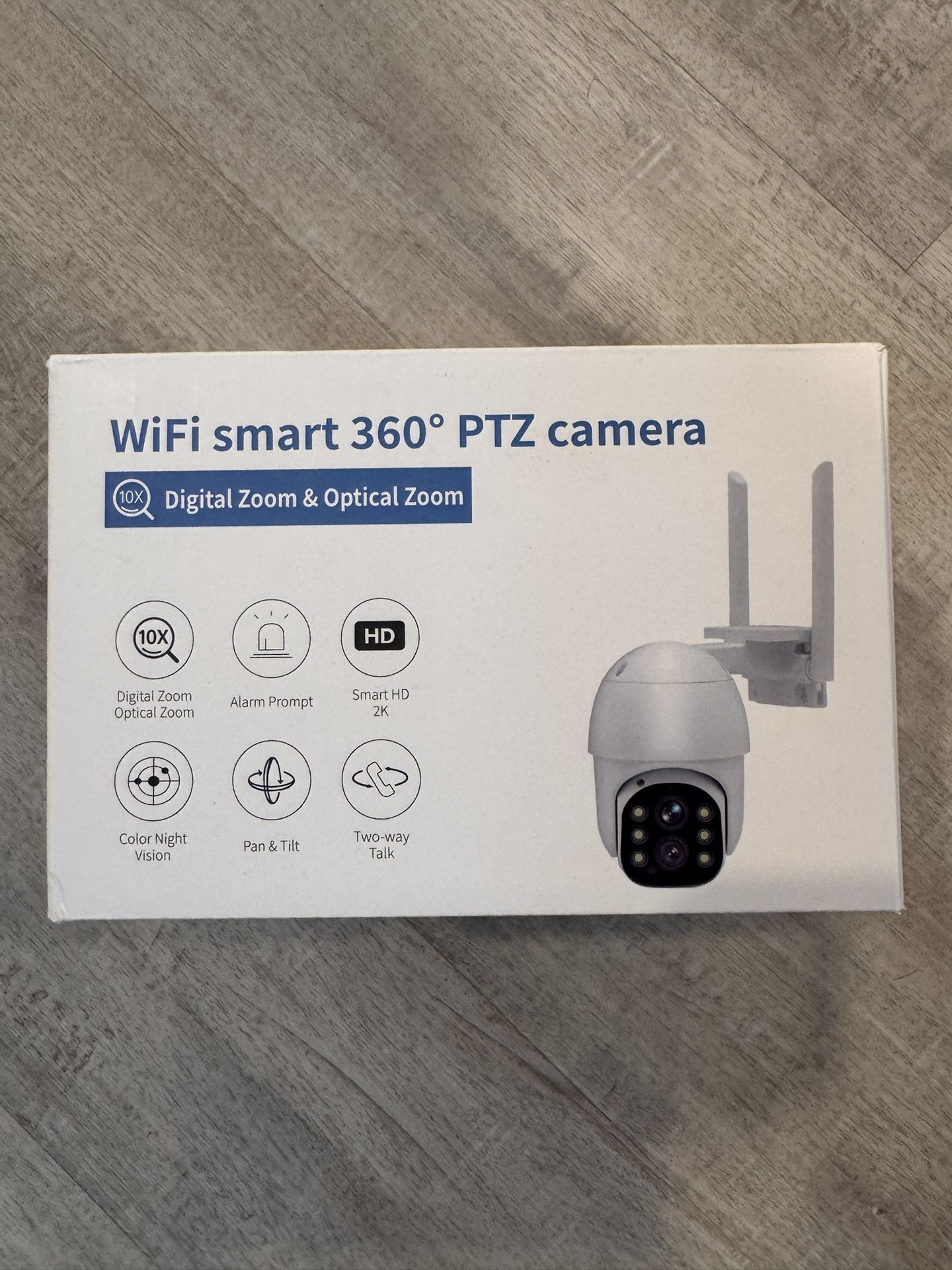 2.4GHz WiFi Security Camera Outdoor Wireless, 360° Panoramic View, Two-Way Talk, 2K HD Color Night Vision, Automatic Body Tracking, SD Card/Cloud Stor
