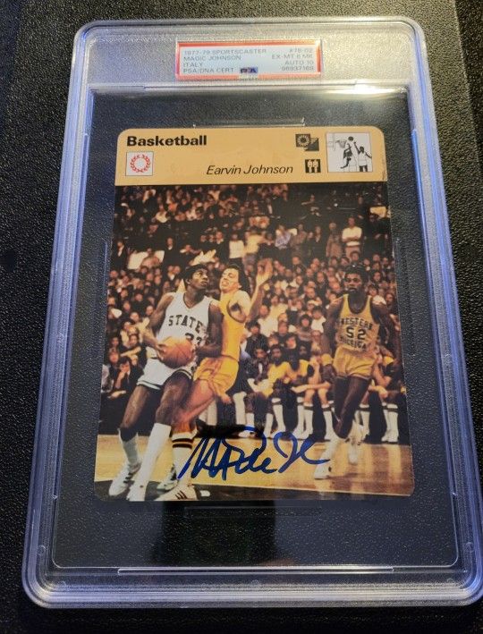 🔥Pop3 PSA 10 Auto Rc Magic Johnson 1(contact info removed) Sportscaster Italy Rookie 6 card💜