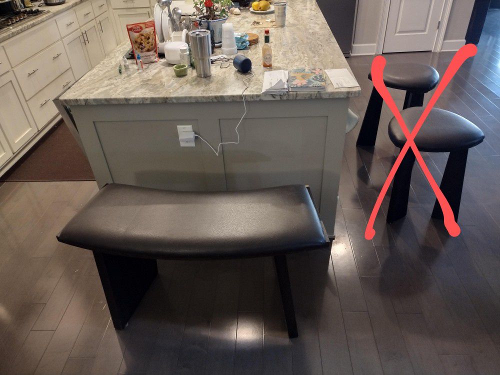 Two Person Brown Kitchen Island Bench Seat
