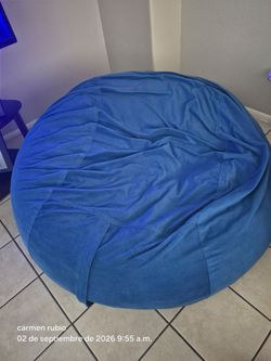 Large Blue Bean Bag Chair