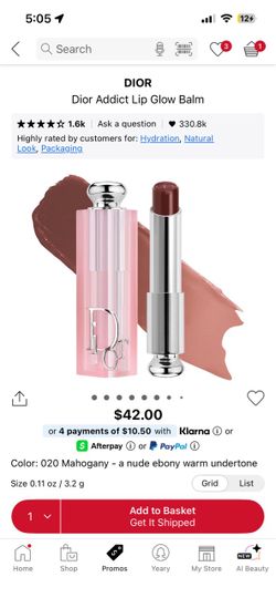 Dior Addict Lip Glow Balm in Color 020 - Mahogany