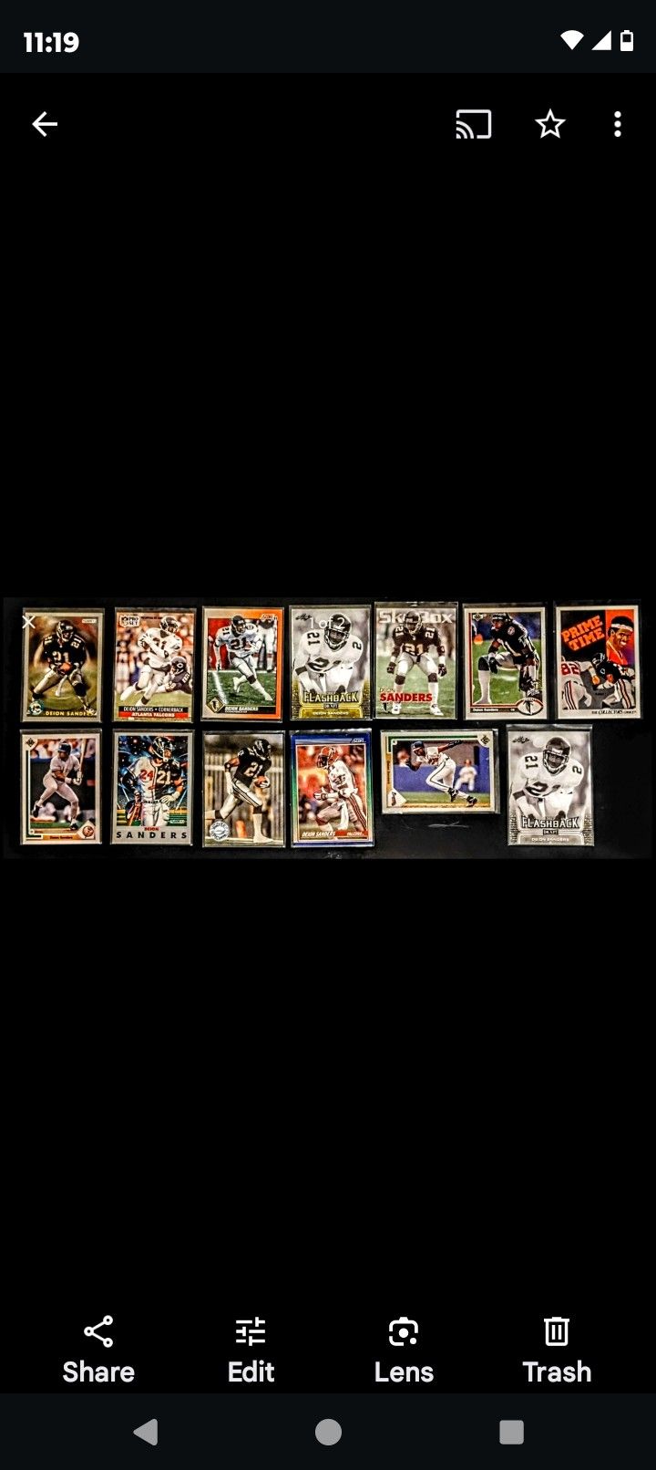 NFL Deion sanders vintage NFL MLB 13 card lot.