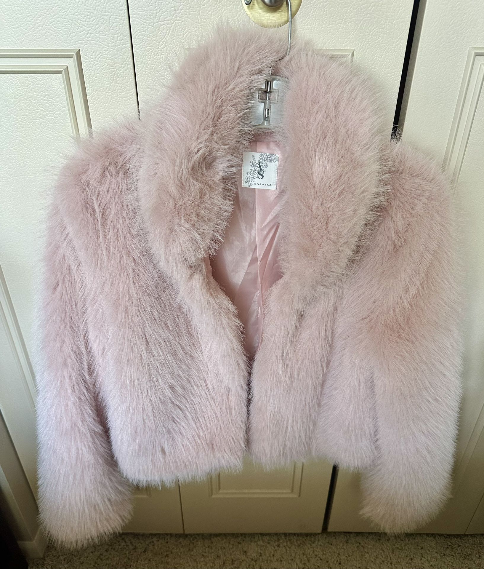 Pink furry jacket