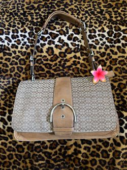 coach soho flap signature pattern shoulder bag