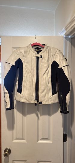 Scorpion EXOx White Black Leather Motorcycle Jacket XS