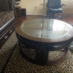coffee table with chairs 