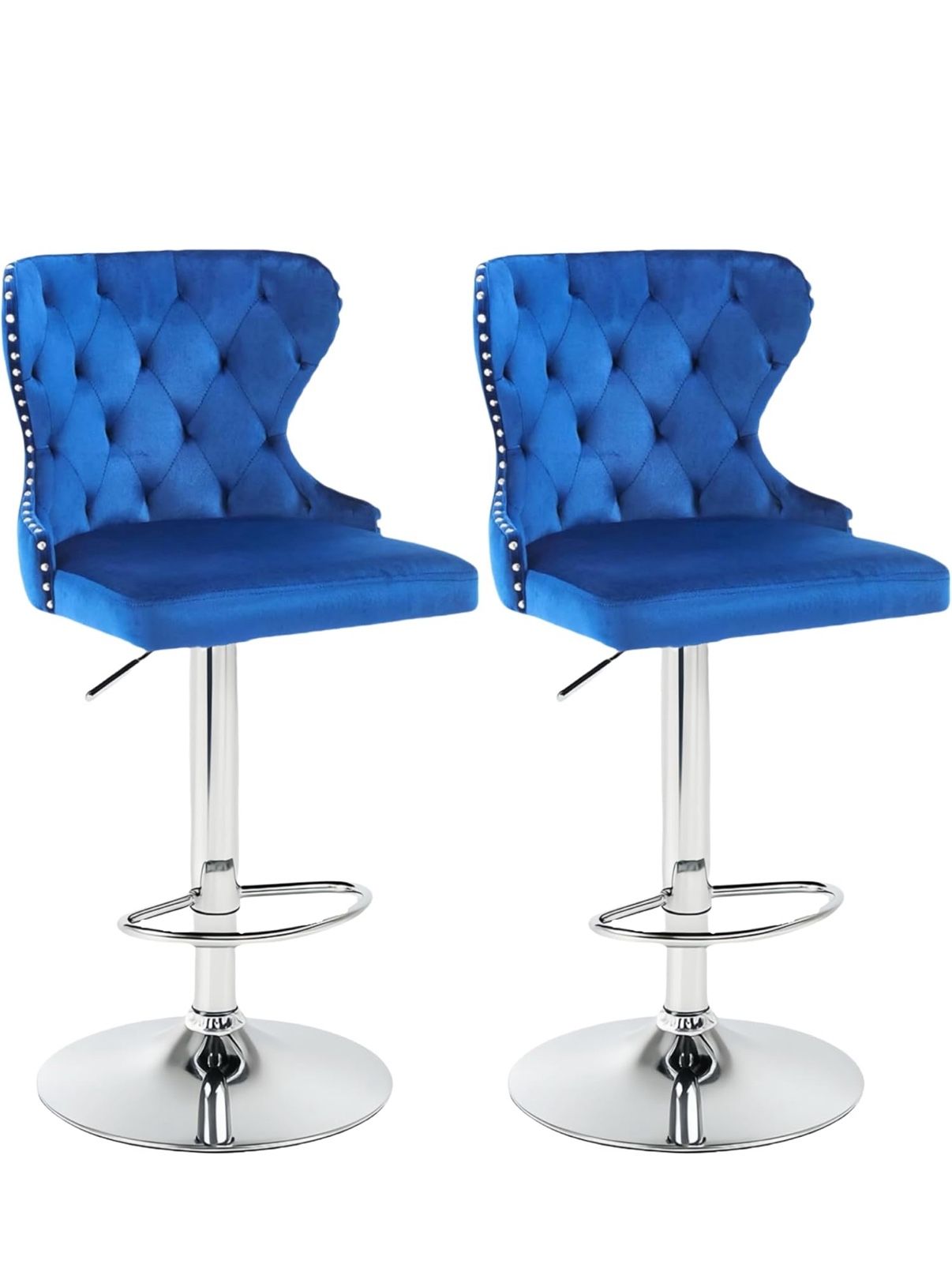 Set Of 2 Blue Velvet Bar Stools‼️