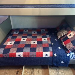 Solid Wood Twin Over Full Bunk Bed w/ Stairs, Drawers & Trundle