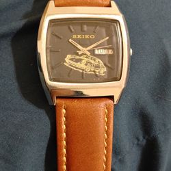 Seiko automatic vintage watch TV dial engraved car Porsche 911