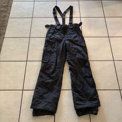 Black Snow Pants with Suspenders Youth Kids Size 16
