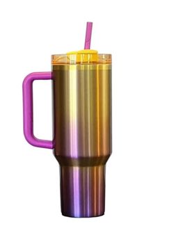 Stanley X Starbucks 40oz Tumbler Purple Yellow Gradient Limited Edition Rare NEW